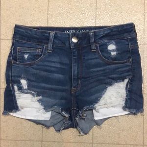 American Eagle Dark Wash Festiva Shorts Size 8